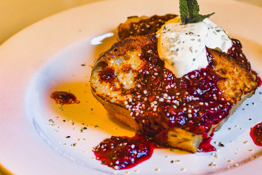 SOURDOUGH FRENCH TOAST WITH BERRY SAUCE + MAPLE GREEK&nbsp;YOGURT