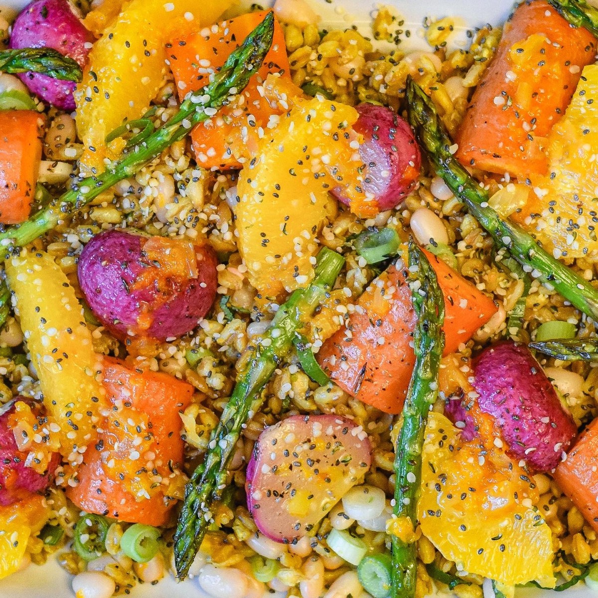 EARLY SPRING ROASTED VEG + FARRO&nbsp;SALAD