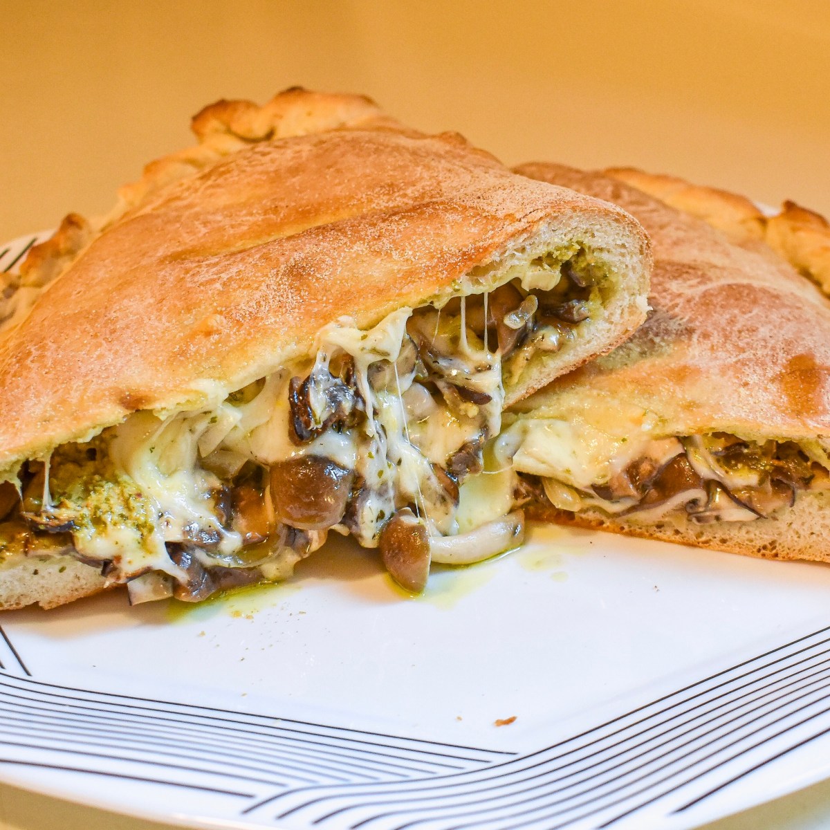 ALL THE MUSHROOMS + PESTO&nbsp;CALZONE