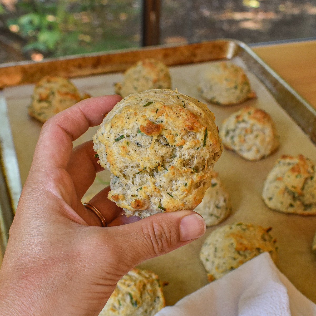 PARMESAN + CHIVE DROP&nbsp;BISCUITS