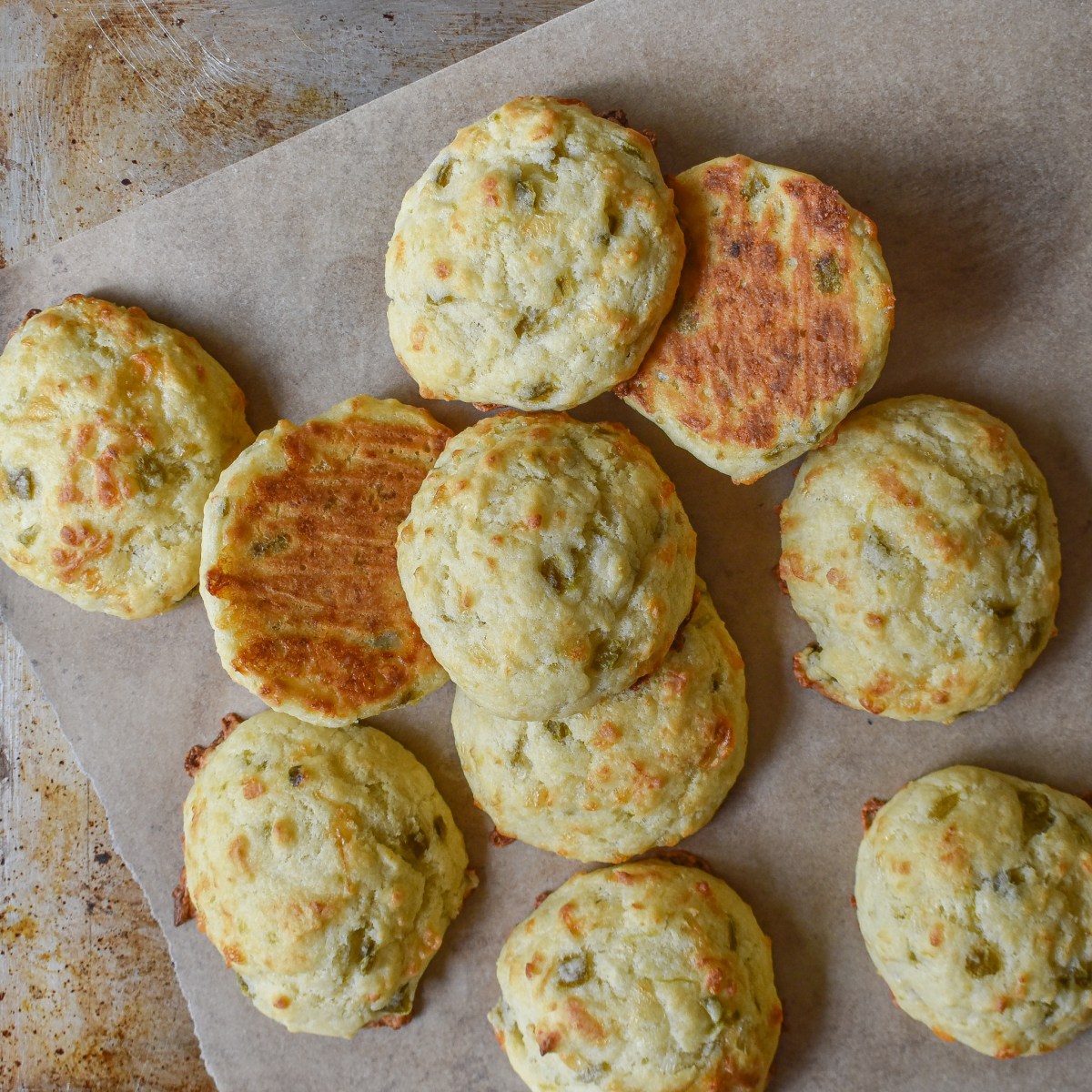 GREEN CHILI + CHEESE DROP&nbsp;BISCUITS