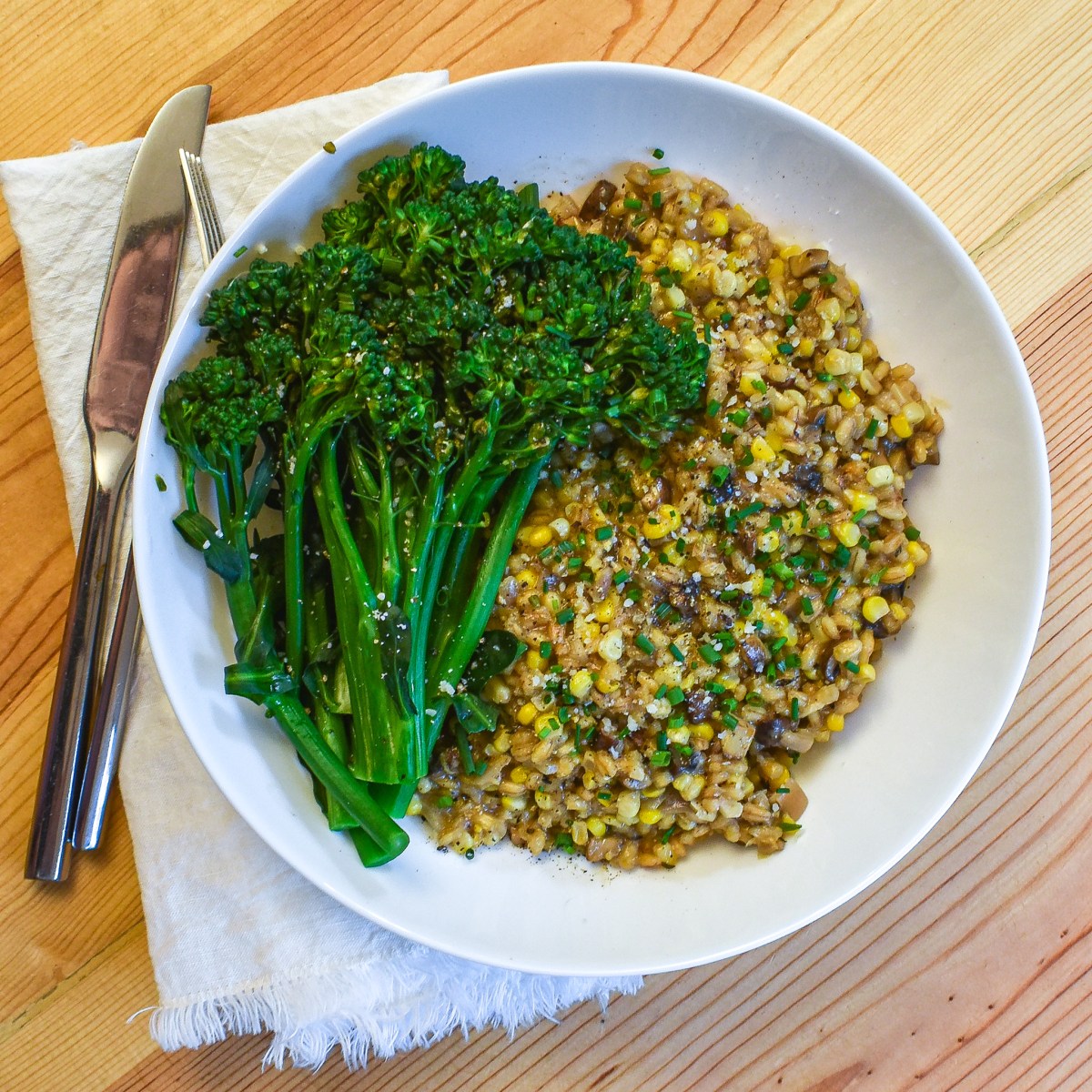 CREAMY CORN + MUSHROOM&nbsp;BARLEY