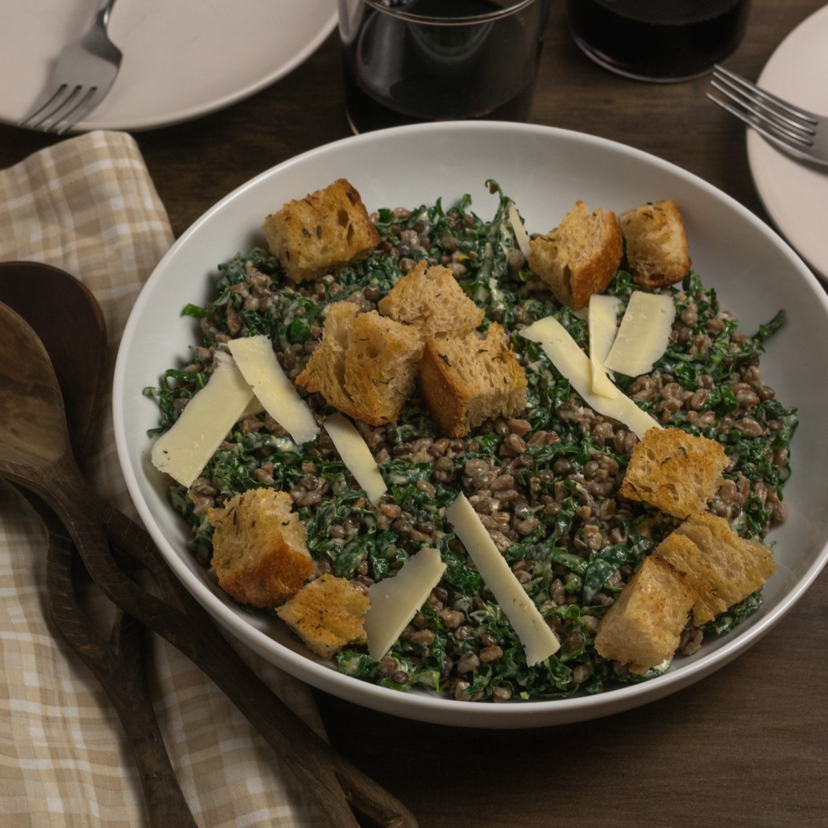 WARM WINTER KALE + FARRO&nbsp;CAESAR