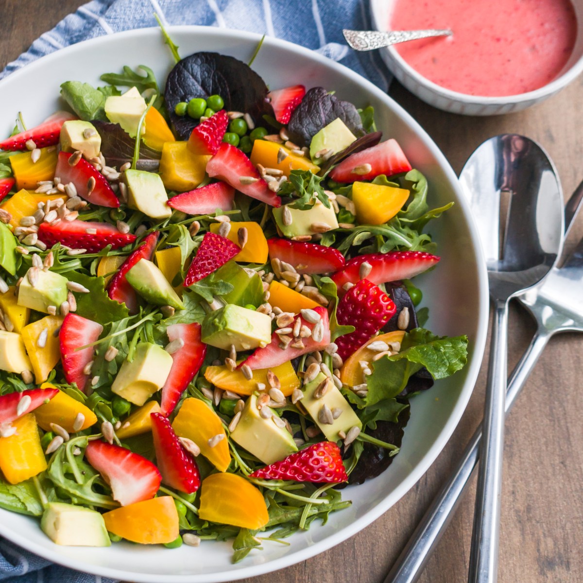 STRAWBERRY + GOLDEN BEET SALAD W/ ROASTED STRAWBERRY&nbsp;VINAIGRETTE