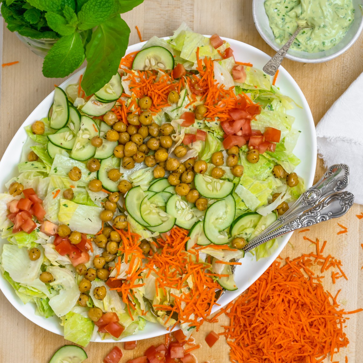 GARDEN SALAD with ROASTED&nbsp;CHICKPEAS