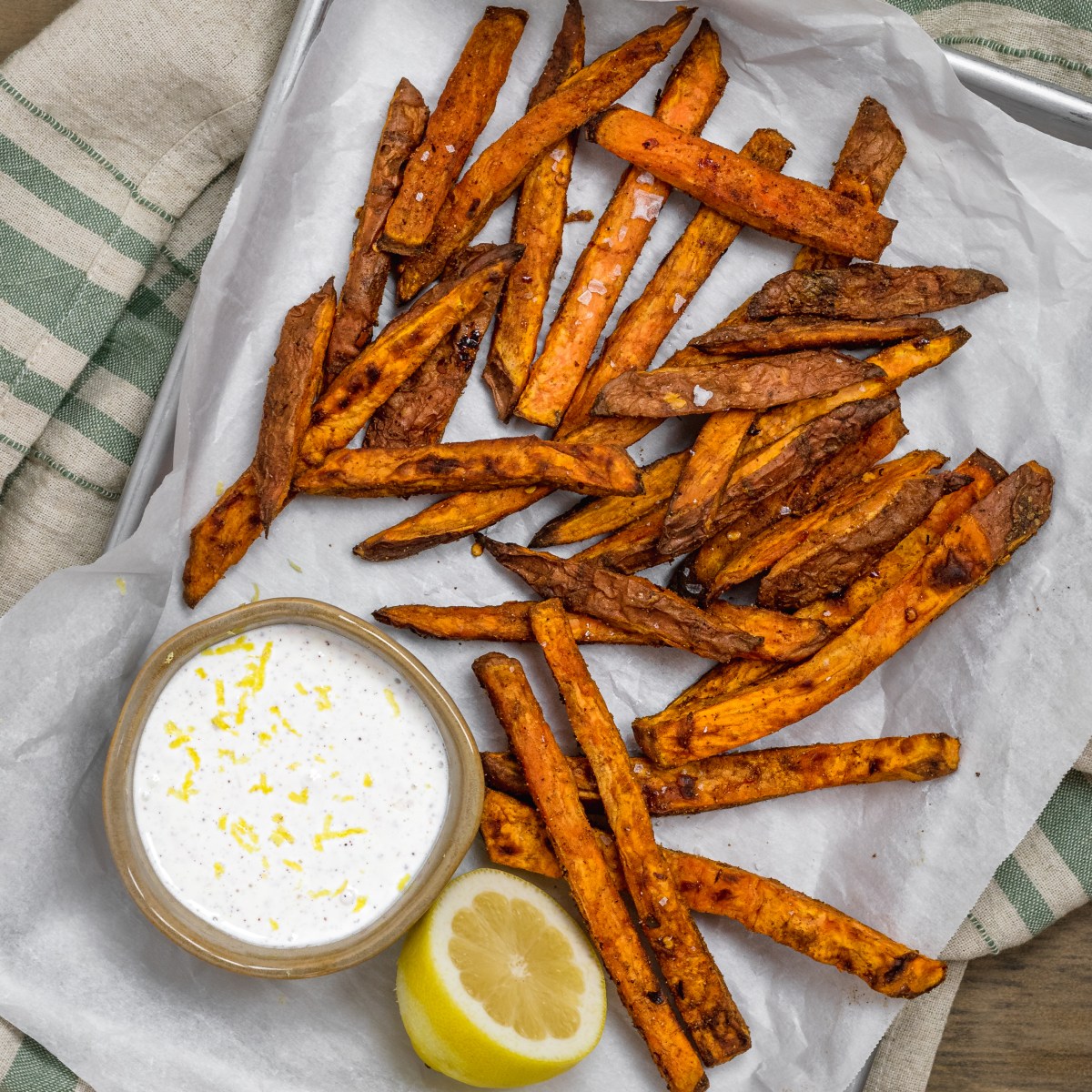 SHAWARMA SWEET POTATO FRIES with LEMON SUMAC&nbsp;DIP