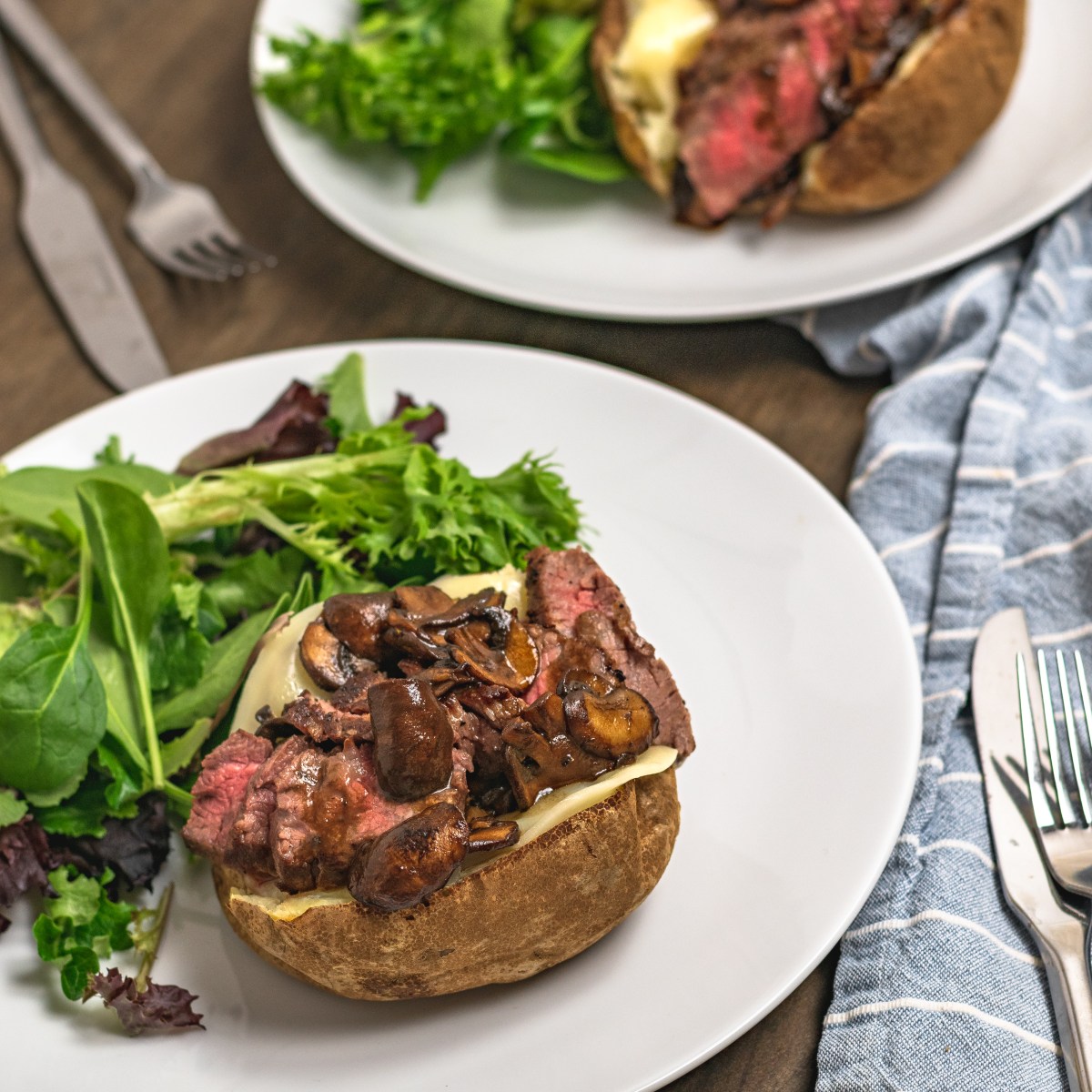TRITIP + SHROOM BAKED&nbsp;POTATOES