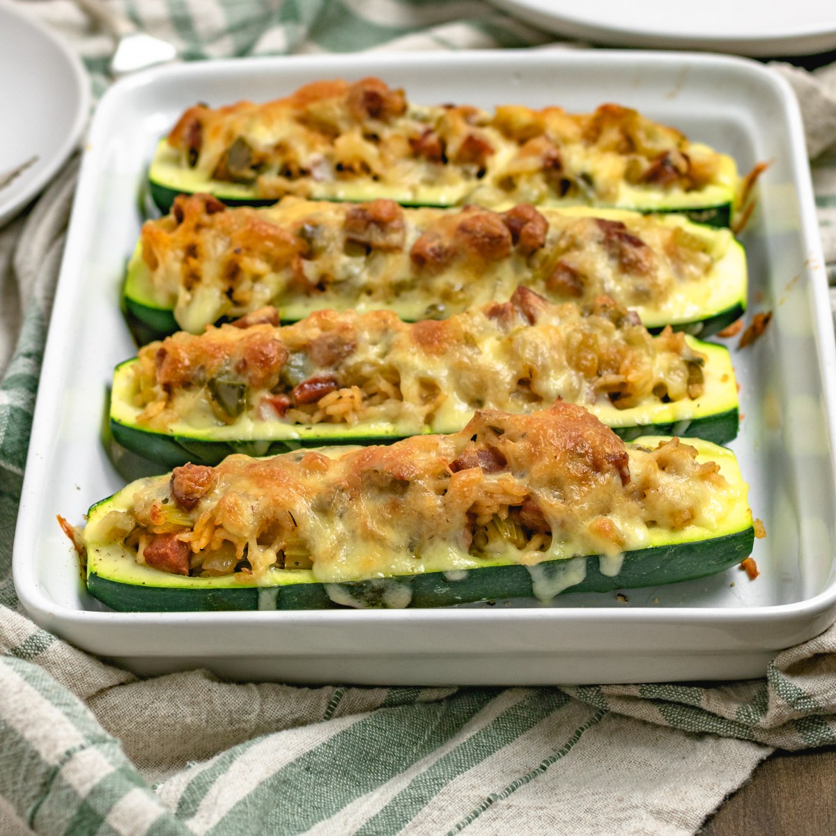 JAMBALAYA STUFFED ZUCCHINI