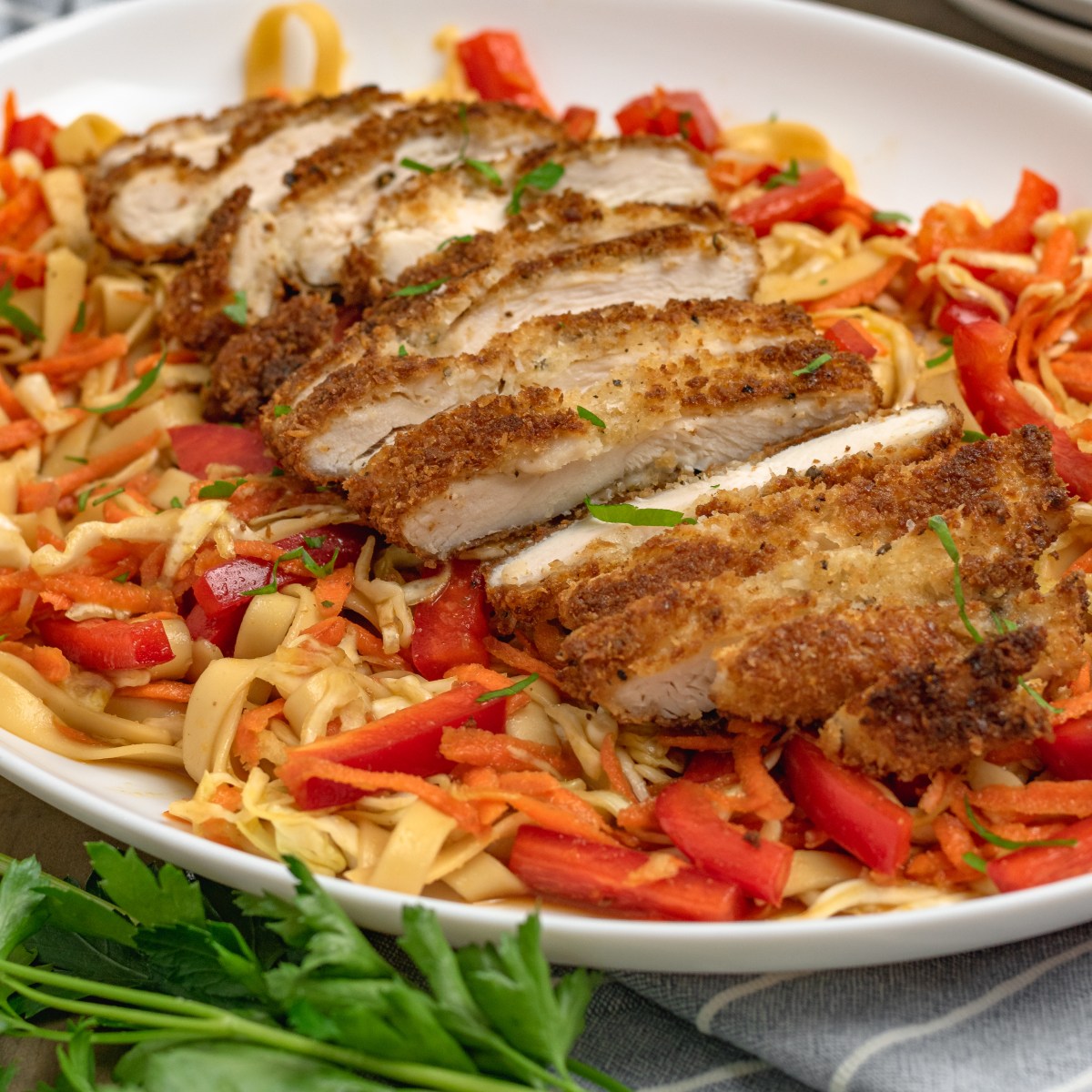 CRISPY COCONUT CHICKEN with COLD NOODLE&nbsp;SALAD