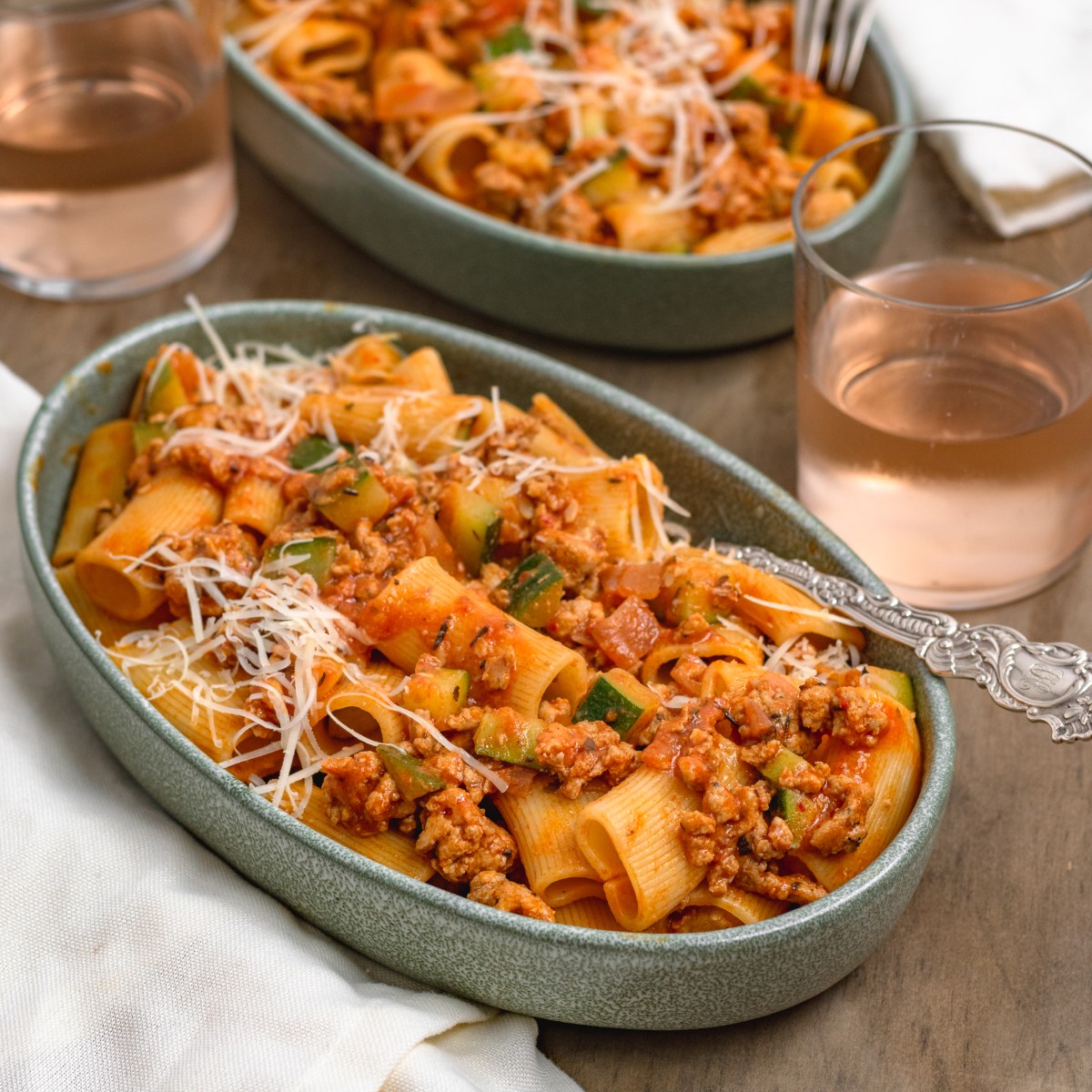 QUICK ZUCCHINI + TURKEY RAGU&nbsp;PASTA