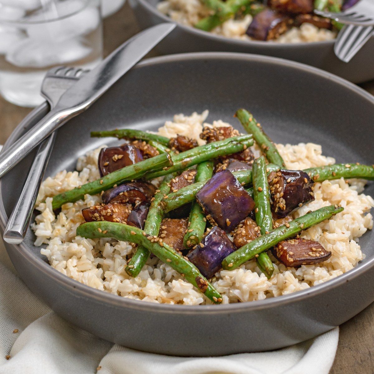 EASY EGGPLANT + GREEN BEAN STIR&nbsp;FRY