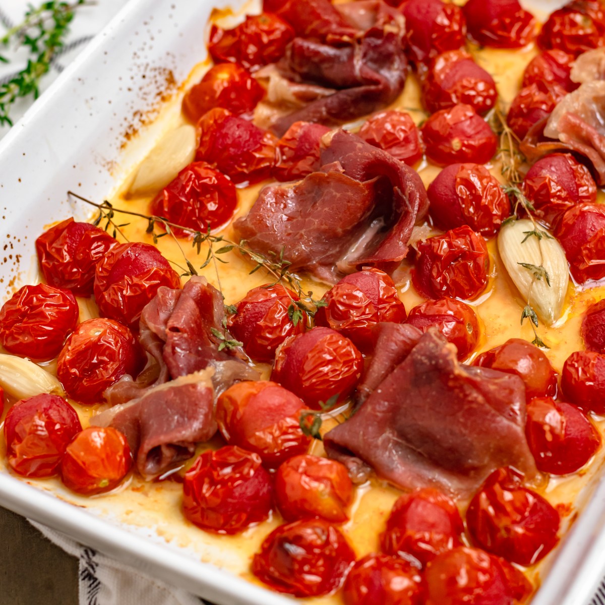 ROASTED CHERRY TOMATO SAUCE with PROSCIUTTO +&nbsp;GARLIC