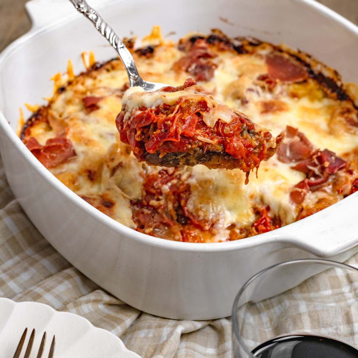 BAKED EGGPLANT PARM with&nbsp;PROSCIUTTO
