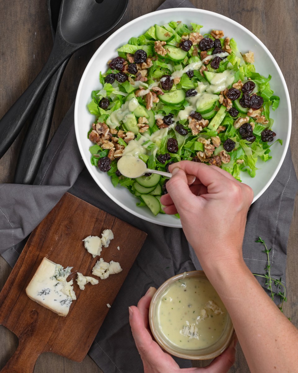 DRIED CHERRY + WALNUT SALAD with VINAIGRETTE WORTHINGTON EATS