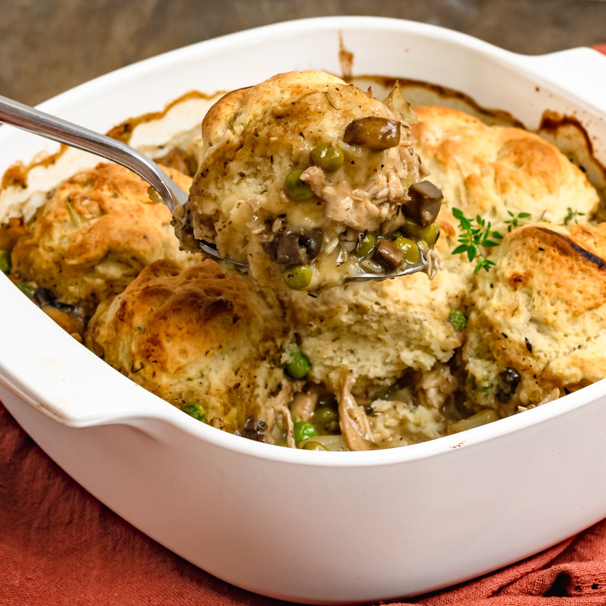 MUSHROOM + FENNEL CHICKEN POT PIE WITH BISCUIT&nbsp;CRUST