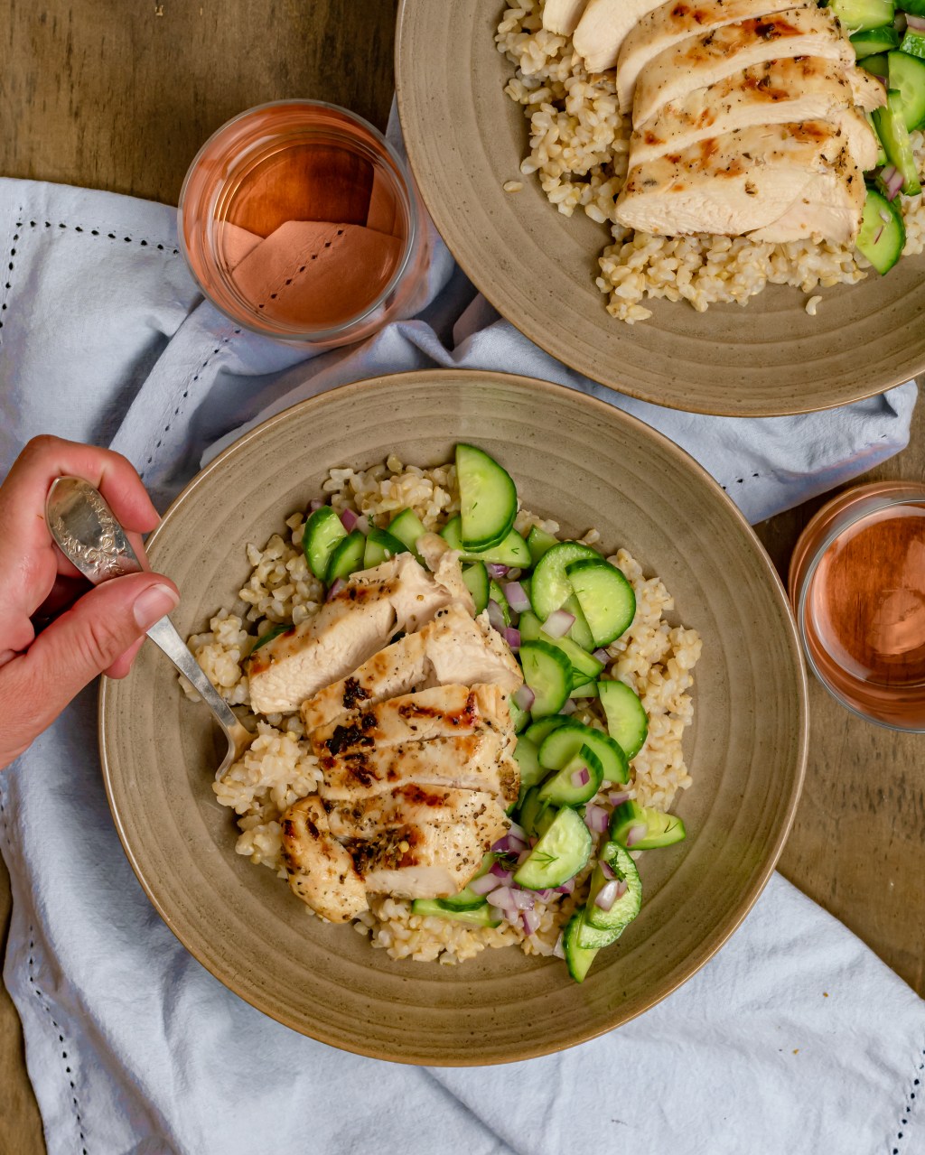GRILLED LEMON GARLIC CHICKEN with CHOPPED CUCUMBER&nbsp;SALAD