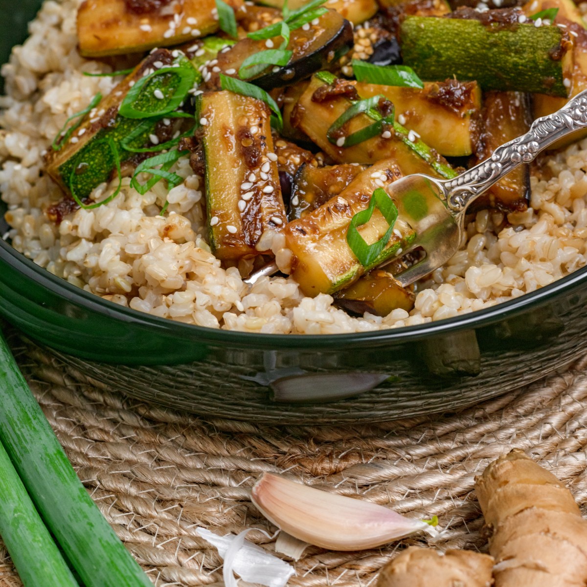 EGGPLANT + ZUCCHINI STIR&nbsp;FRY