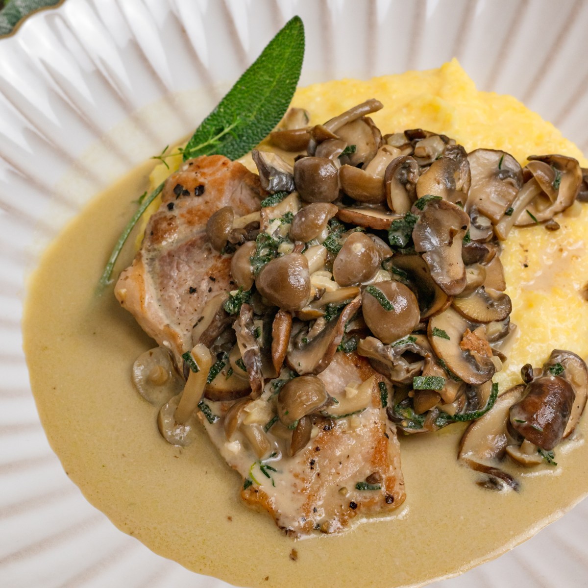 SAGEY MUSHROOM PORK&nbsp;CHOPS