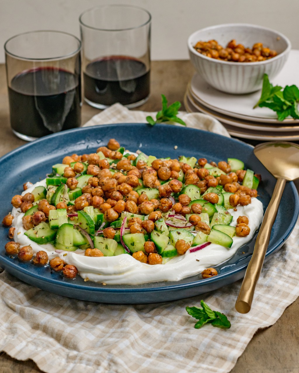 Cucumber Salad with Crispy Za'atar Chickpeas