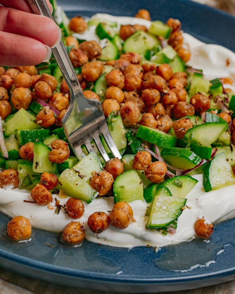 Cucumber Salad with Crispy Za'atar Chickpeas
