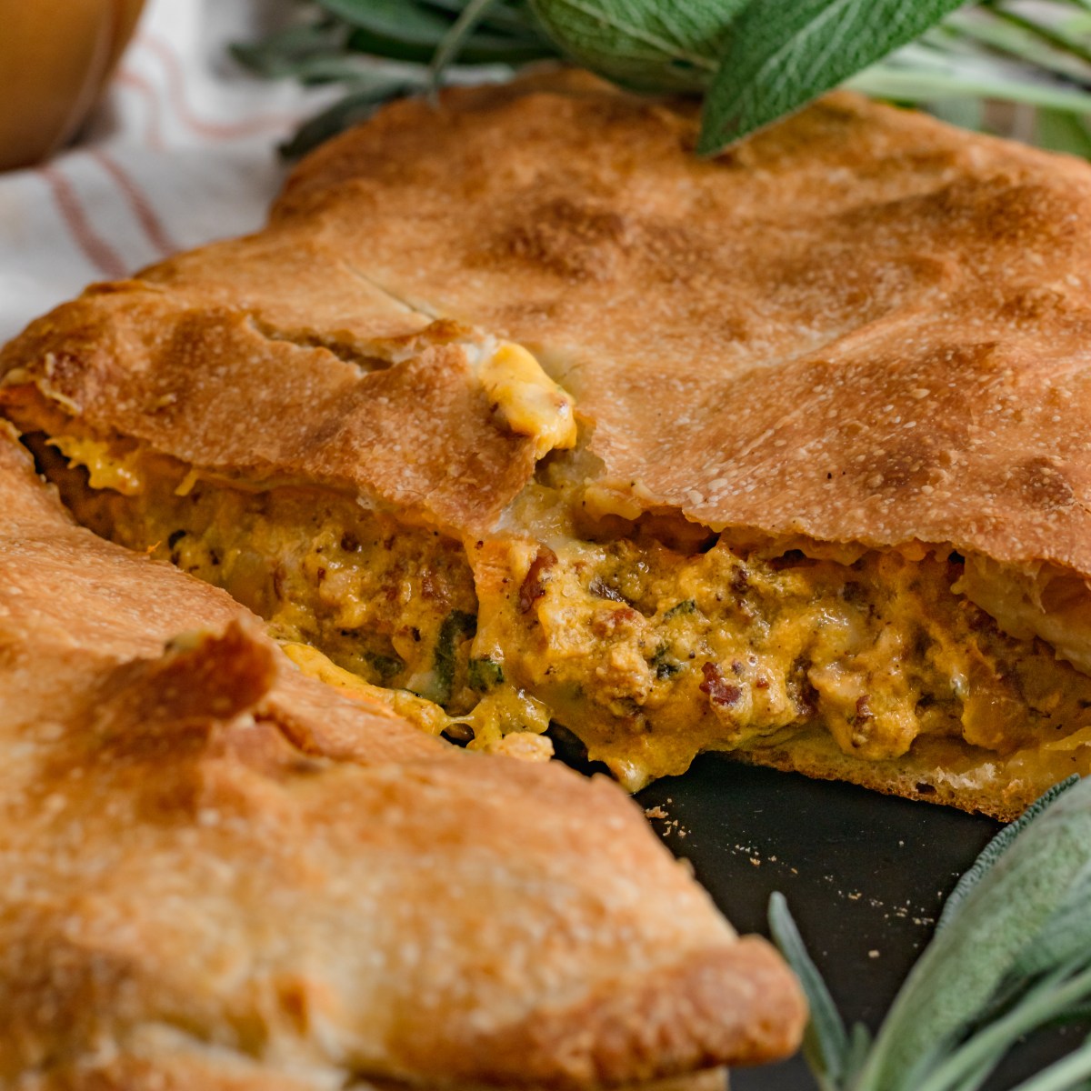 SAUSAGE, PUMPKIN + SAGE&nbsp;CALZONE